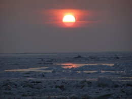 Azov Sea. Sunset