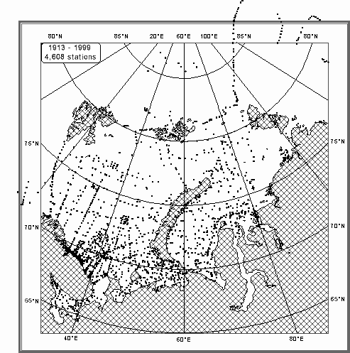 Data distribution of all 4,608 stations