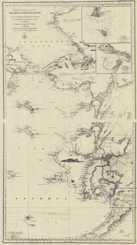 Merkator map of Ice of the Bering Sea including North Western coast of America from cape Lisburn to Alaska Peninsula