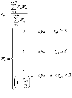 Image of the formula for the computation of parametric value in the knot of the grid area