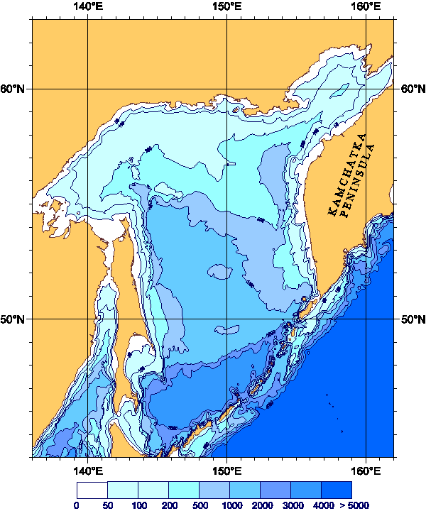 Bathymetric Map of the Sea of Okhotsk