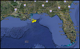 Pelican data plotted on a google map.