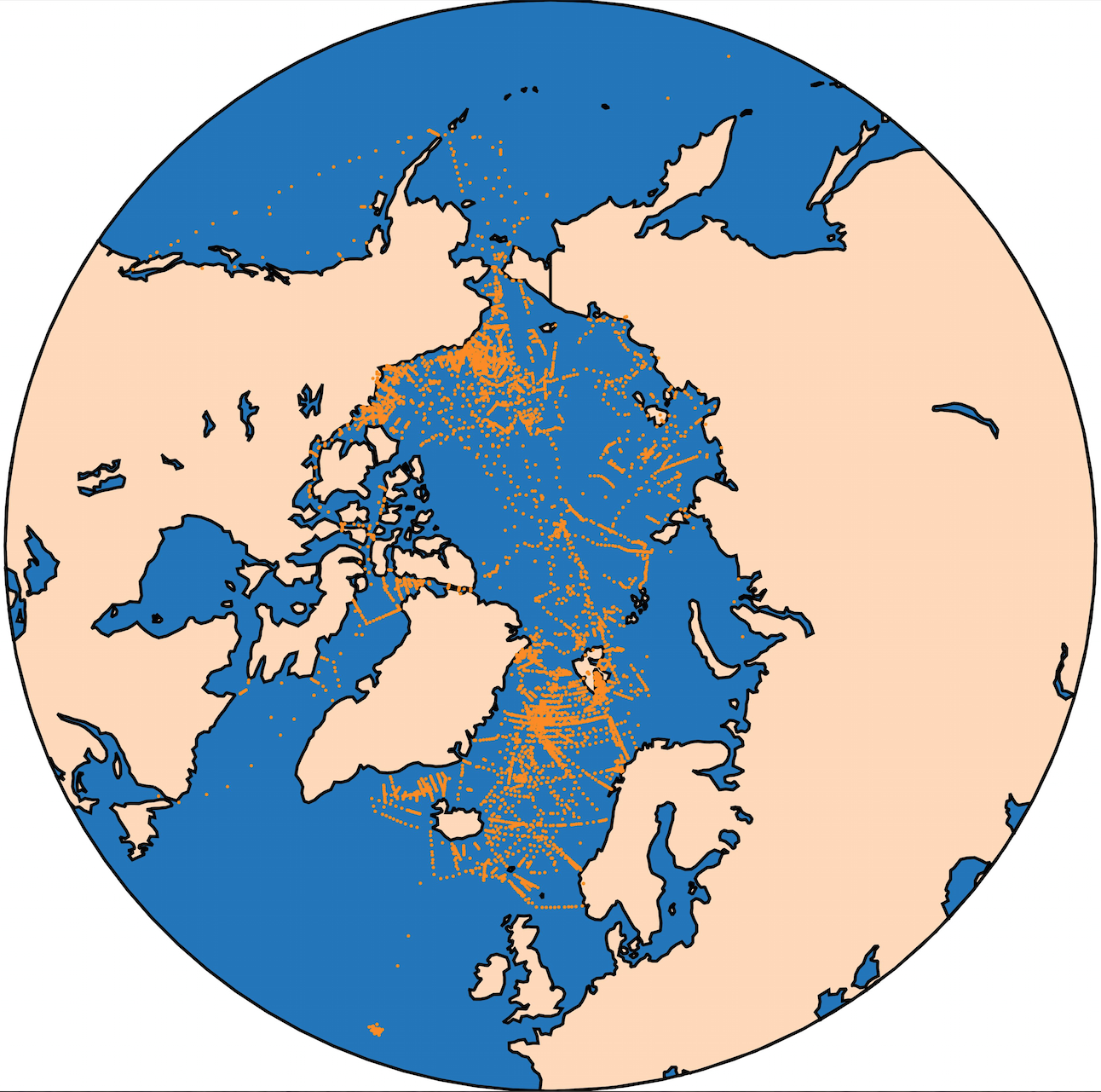 GLODAPv2 Arctic Map